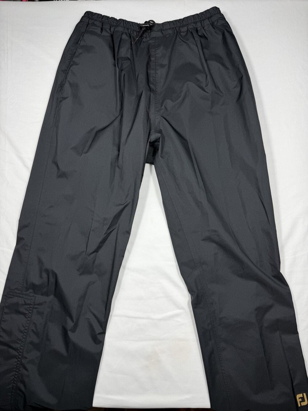 FootJoy DryJoys Pants XS Rain Golf Ankle Zip Elastic Waist Black Waterproof